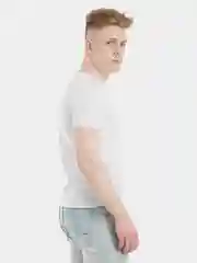 Белый футболка мужская, c круглым воротником