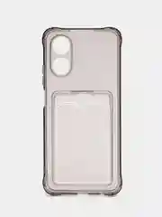 Черный чехол OPPO A16, A17, Realme C30, C31, Realme C33, C35 противоударный с каманом под карту