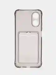 Светло-синий чехол OPPO A16, A17, Realme C30, C31, Realme C33, C35 противоударный с каманом под карту