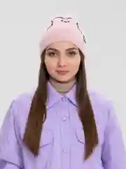 Розовый шапка "Мишка"