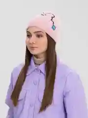 Розовый шапка "Мишка"