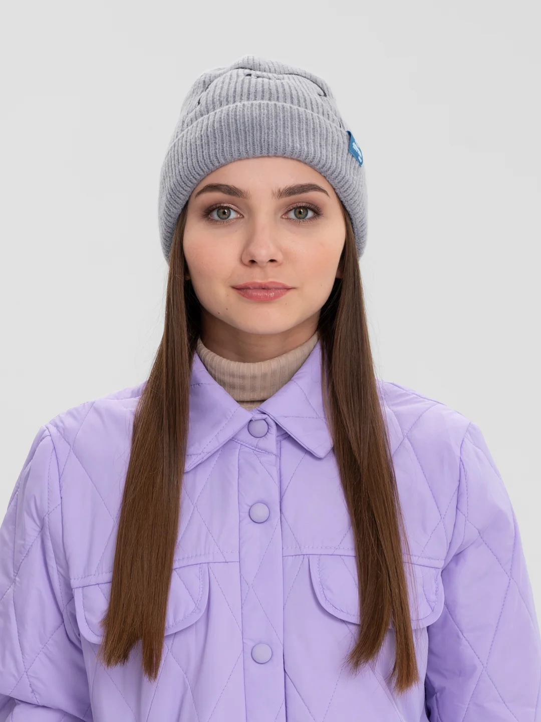 Серый шапка "Мишка"