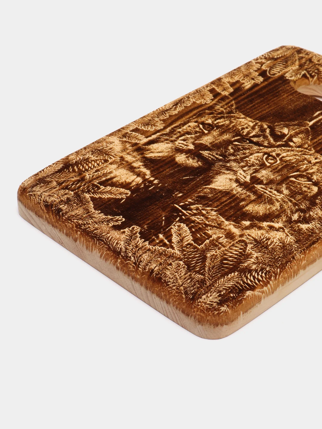Молочный доска разделочная деревянная из массива кедра, малая 17x27х2,2 см