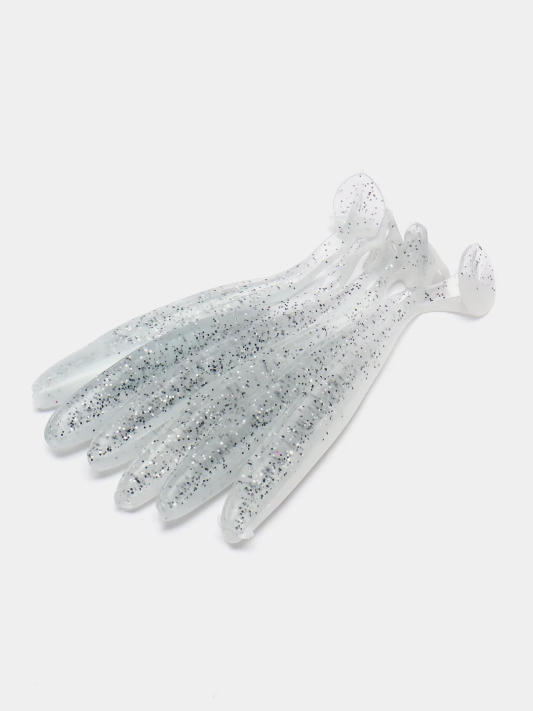 Серебряный виброхвост (10шт - 5см, 7см, 9см) "HENGJIA" силиконовая приманка