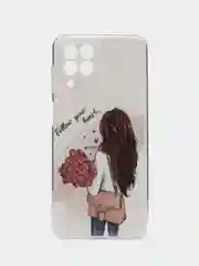 Тёмно-бордовый чехол Samsung Galaxy M33 с рисунком / принтом