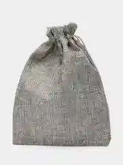 Серый льняной(джутовый) подарочный мешочек