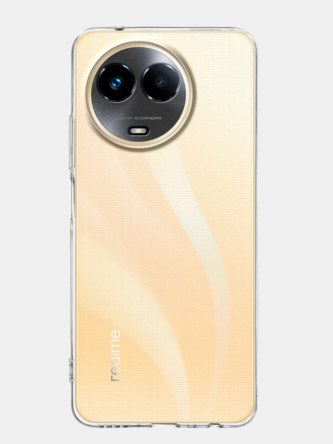 Прозрачный чехол для Realme 11 4G, 11 5G матовый/прозрачный Broscorp силиконовый, бортик вокруг камер
