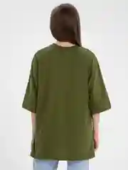 Оливковый футболка женская, оверсайз, удлиненная
