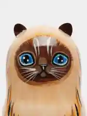 Бежевый матрёшка сова, кошка, ручная роспись