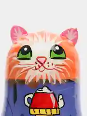 Индиго матрёшка сова, кошка, ручная роспись
