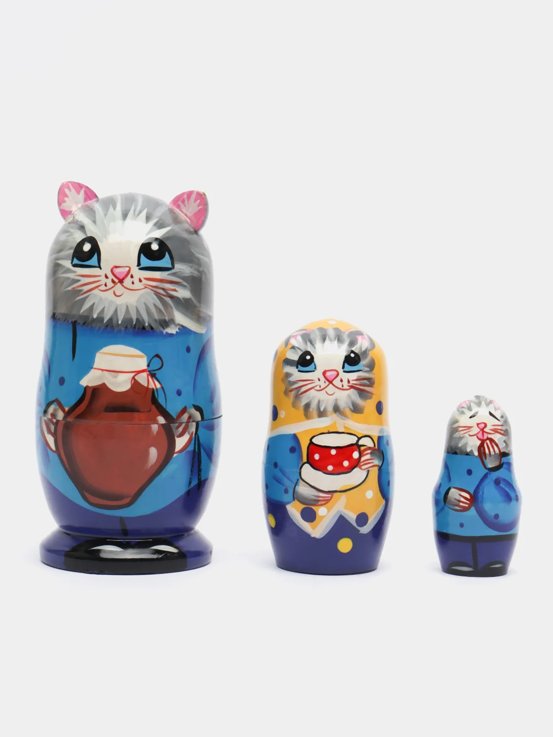 Пурпурный матрёшка сова, кошка, ручная роспись