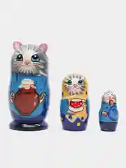Пурпурный матрёшка сова, кошка, ручная роспись