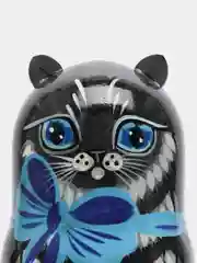 Угольный матрёшка сова, кошка, ручная роспись