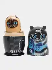 Угольный матрёшка сова, кошка, ручная роспись