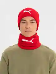 Комплект шапка-бини и снуд, спортивная, зима-весна, с фирменным логотипом