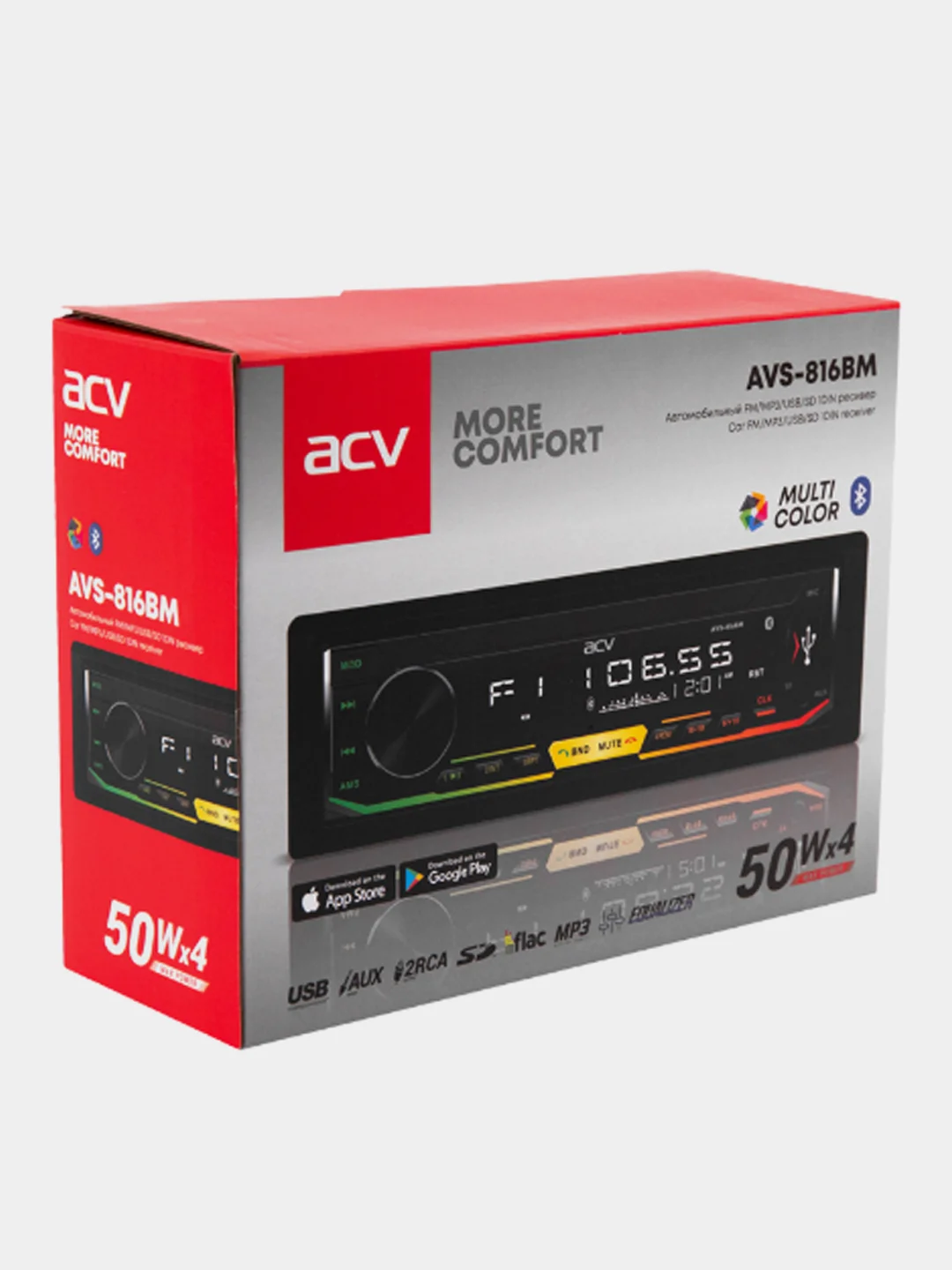 Автомагнитола ACV AVS-816BM, 1din, 4*50 Вт