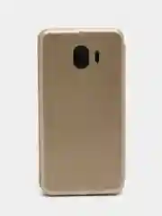 Золотой чехол-книжка для Samsung Galaxy J 4, Самсунг J 4, экокожа