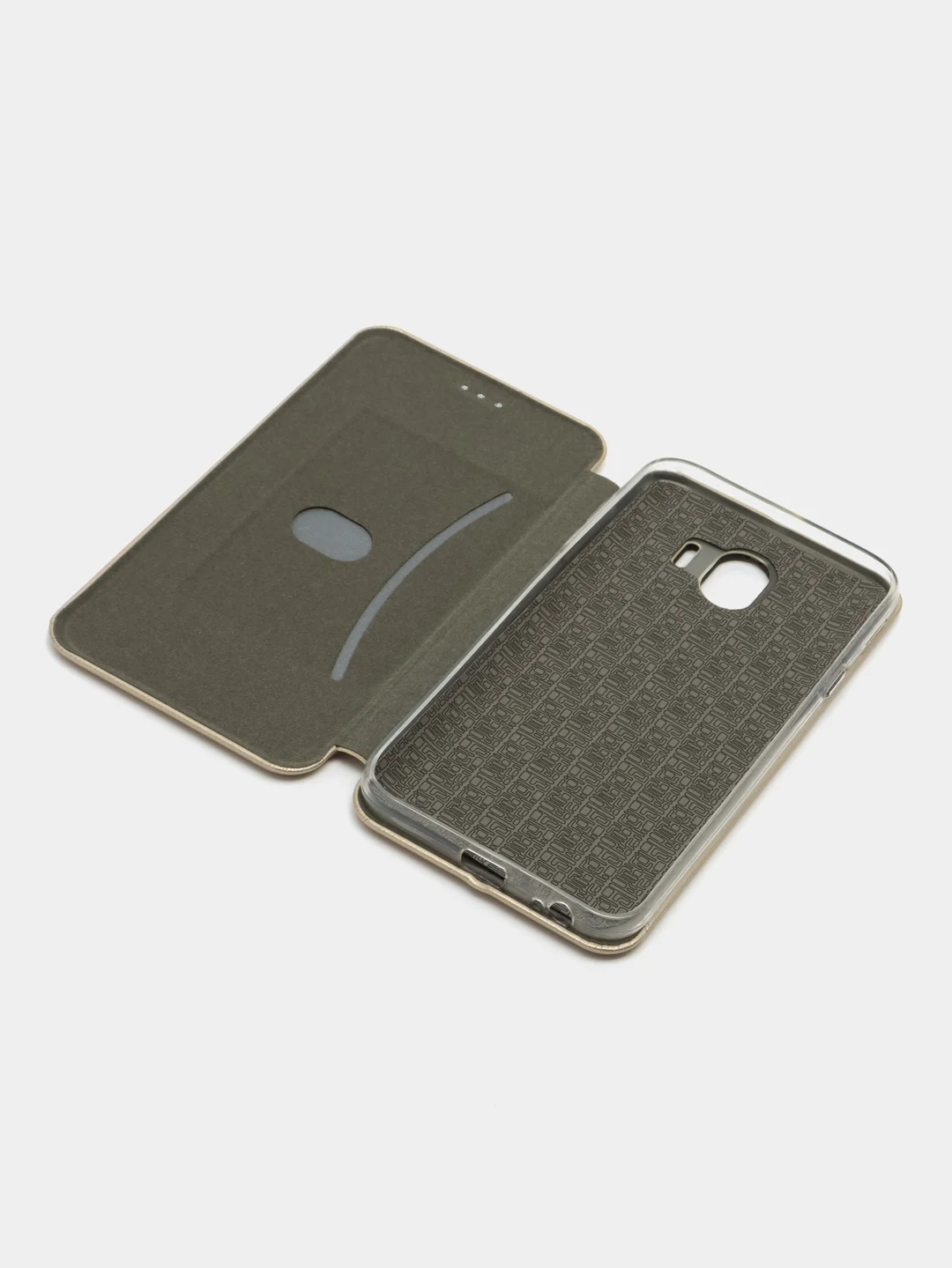 Золотой чехол-книжка для Samsung Galaxy J 4, Самсунг J 4, экокожа
