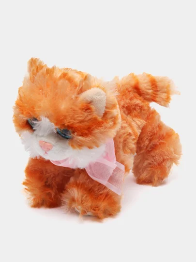 Мягкая игрушка собачка и кошка со звуком при нажатии на живот 16х15х9 см