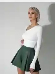Лонгслив женский с косым вырезом, топ в рубчик, Sharmin
