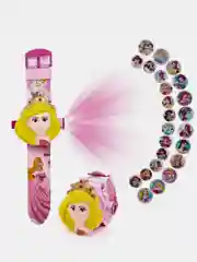 Желтый детские наручные часы с проектором, для девочек