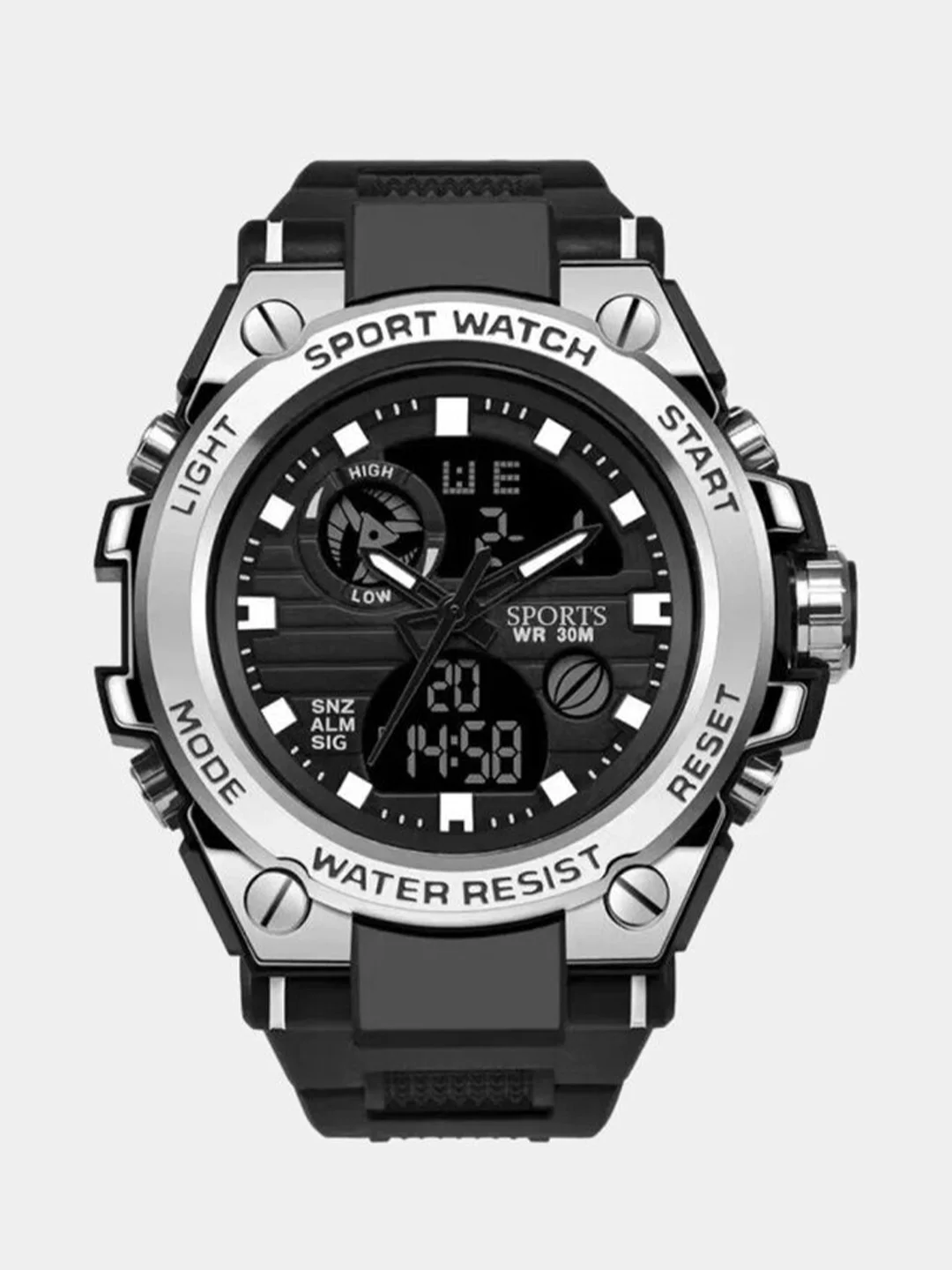 Серебряный часы мужские наручные электронные SPORTWATCH 2