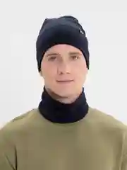 Темно-синий шапки мужские/ комплект шапка и снуд /снуд мужской
