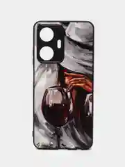 Бордовый чехол с рисунком на Realme C55 (Реалми С55)
