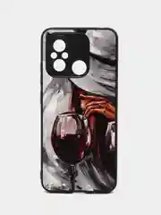 Бордовый чехол с рисунком на Xiaomi Redmi 12C (Сяоми Редми 12Ц)