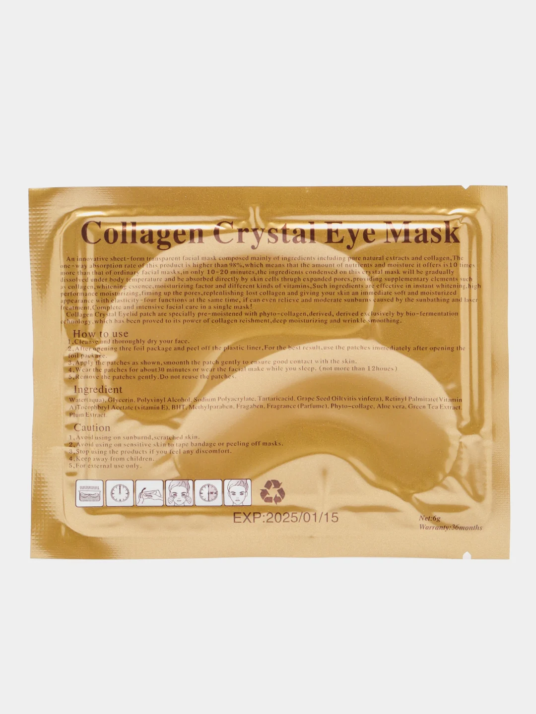 Конфетный патчи коллагеновые для глаз Collagen Crystal Eye Mask