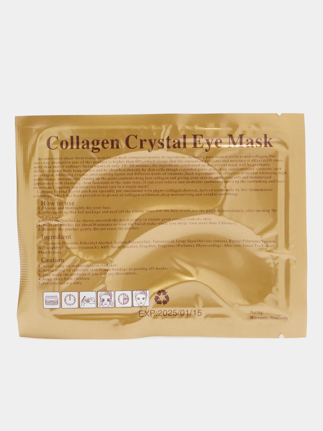Молочный патчи коллагеновые для глаз Collagen Crystal Eye Mask
