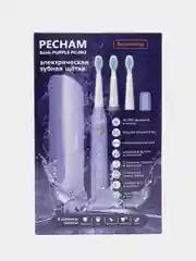 Фиолетовый электрическая зубная щетка PECHAM Sonic, 3 насадки, 5 режимов чистки