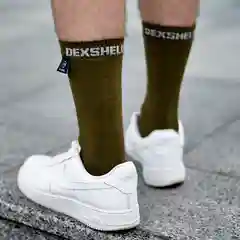 Хаки носки DexShell Ultra Thin Crew водонепроницаемые, трехслойные
