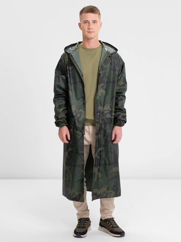 Дождевик-плащ "Камуфляж" XXXL, прорезиненный, полиэстер, 180 мкм