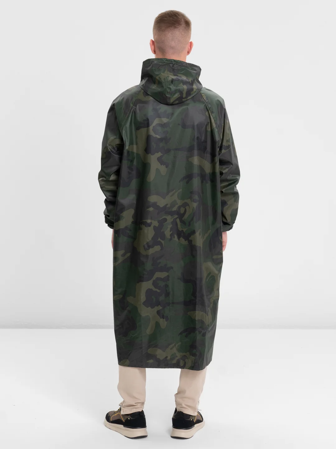 Дождевик-плащ "Камуфляж" XXXL, прорезиненный, полиэстер, 180 мкм