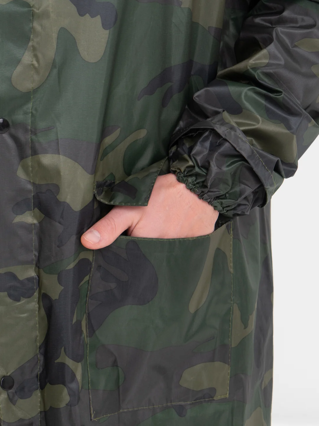 Дождевик-плащ "Камуфляж" XXXL, прорезиненный, полиэстер, 180 мкм