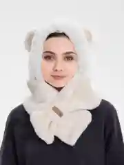 Молочный шапка с ушами медведя, для подростков, женская шапка-шарф