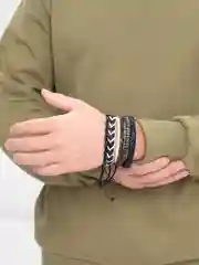 Слоновая кость браслет мужской кожаный, натуральная кожа