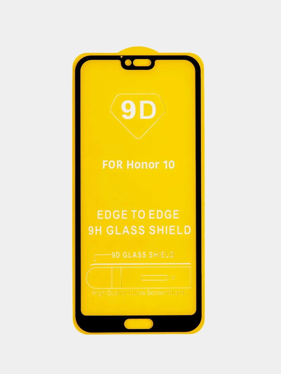 Защитное стекло для Honor 10 (Хонор 10), с черной рамкой, 9D