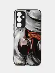 Бордовый чехол с рисунком на Samsung Galaxy A54 (Самсунг Галакси А54)