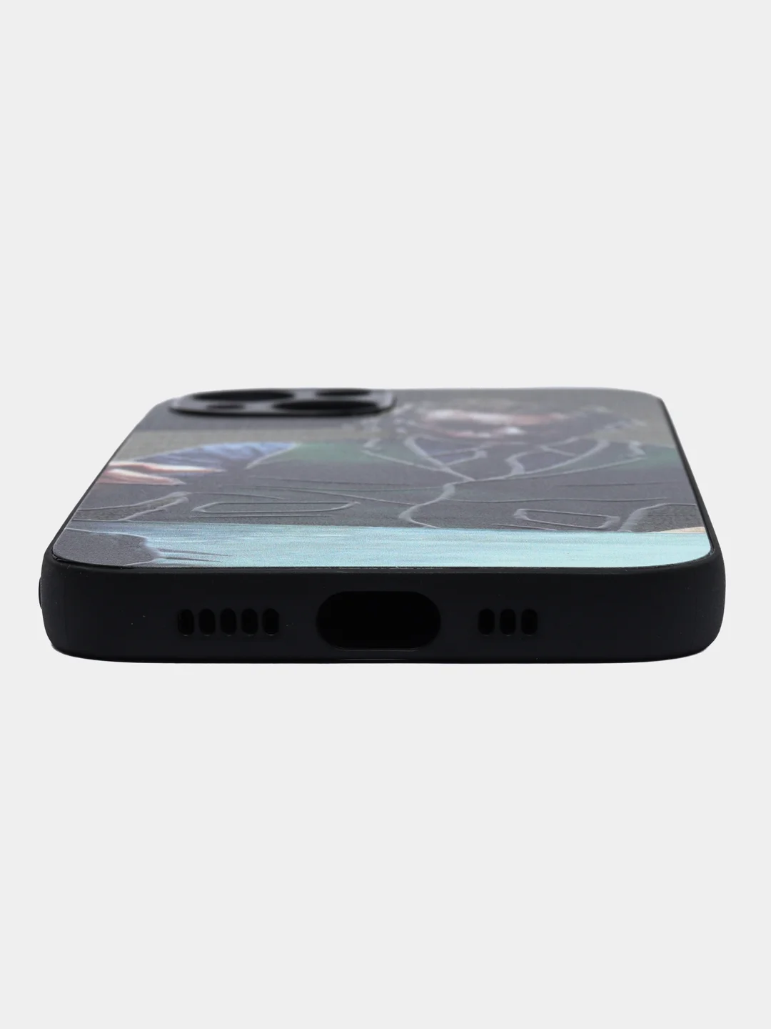 Зеленый чехол с рисунком на iPhone 13 (Айфон 13)