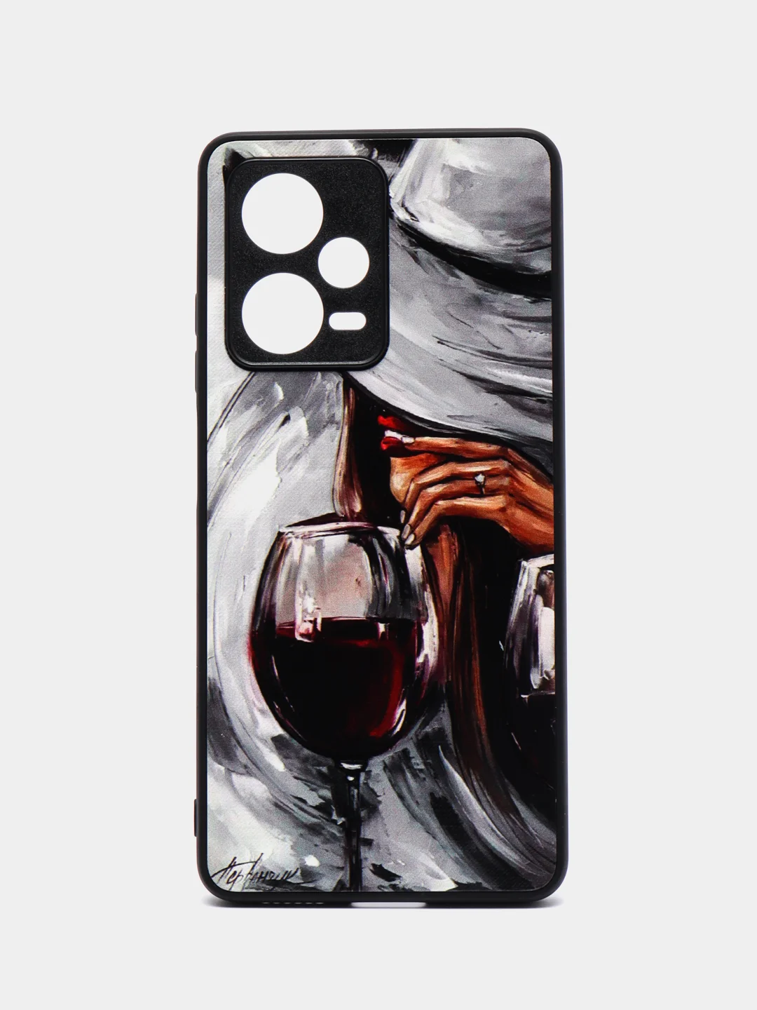 Бордовый чехол с рисунком на Xiaomi Redmi Note 12 Pro+ (Сяоми Редми Нот 12 Про+)
