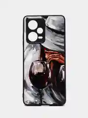 Бордовый чехол с рисунком на Xiaomi Redmi Note 12 Pro+ (Сяоми Редми Нот 12 Про+)