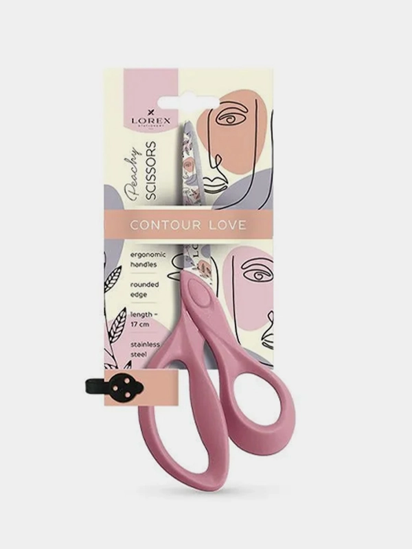 Ножницы LOREX PEACHY CONTOUR LOVE, 17 см, с принтом на лезвиях