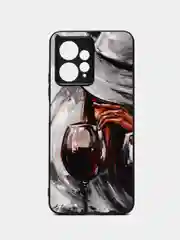 Бордовый чехол с рисунком на Xiaomi Redmi Note 12 4G (Сяоми Редми Нот 12 4G)