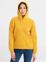Желтый худи с карманом и капюшоном