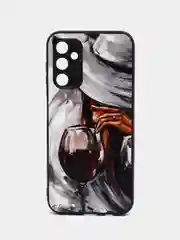Бордовый чехол с рисунком на Samsung Galaxy A14 (Самсунг Галакси А14)