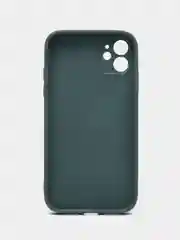Зеленый чехол для iPhone Xr/ 11/ 12/ mini/ Pro/ ProMax, силиконовый со стеклянной панелью