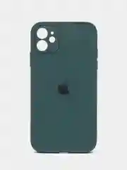 Зеленый чехол для iPhone Xr/ 11/ 12/ mini/ Pro/ ProMax, силиконовый со стеклянной панелью