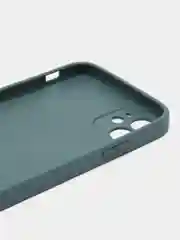 Зеленый чехол для iPhone Xr/ 11/ 12/ mini/ Pro/ ProMax, силиконовый со стеклянной панелью
